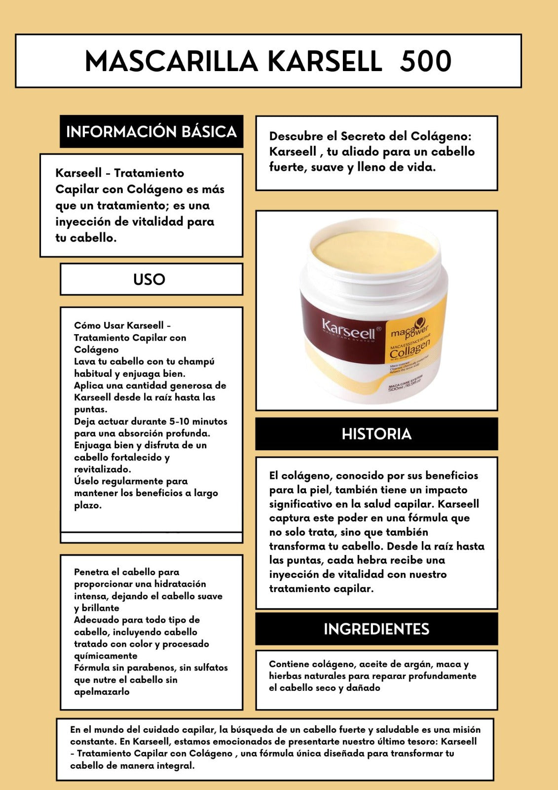 KARSEELL CREMA PROFESIONAL PREMIUM PARA EL CABELLO MALTRATADO